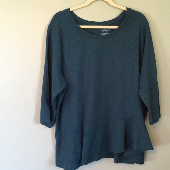 Lane Bryant Tops - Lane Bryant size 26/28 dark green peplum shirt